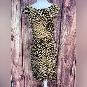 Dressbarn sleeveless multicolored brown dress women’s size 6